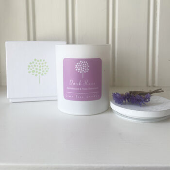 Luxury Dark Rose Candle Supporting Sudc UK Charity, 4 of 4