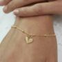 Initial Heart Charm Bracelet Silver, Gold, thumbnail 1 of 5
