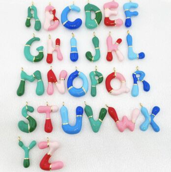 Bubble Alphabet Enamel Necklace, 3 of 10