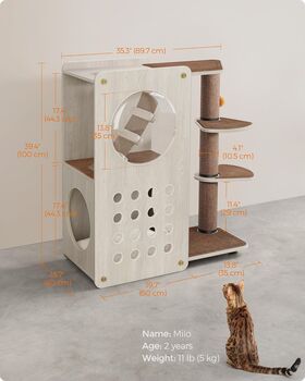 Cat Tree Modern Cat Tower Replaceable Parts, 2 of 7