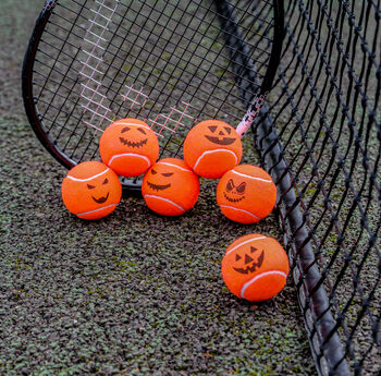 Six Spooky Pumpkin Halloween Tennis Balls, 5 of 7