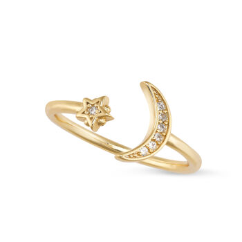 14 K Gold Moon And Star Ring, 2 of 4