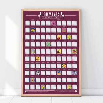 Personalised Framed Scratch Off Wine Bucket List, 2 of 3