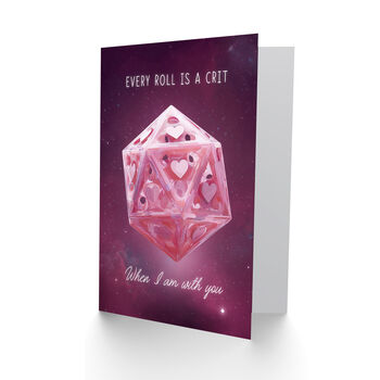 Every Roll A Crit When With You D20 Love Die Valentine's Card, 2 of 6