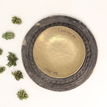 Personalised 19th Bronze Anniversary Hammered Dish, 4 of 4