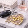 Personalised Heart Acrylic Glitter Key Chain Bag Charm, thumbnail 2 of 5