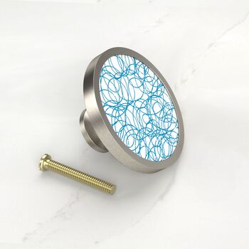 Decorative Cupboard Drawer Knobs, Abstract Patterns, Furniture Door Cabinet Handle With A Gold, Silver, Black And Antique Gold Base, 7 of 7