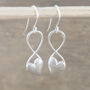Puffed Heart Sterling Silver Infinity Drop Earrings, thumbnail 6 of 12