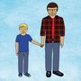 Dad And Son Portrait Father's Day Card, thumbnail 4 of 4