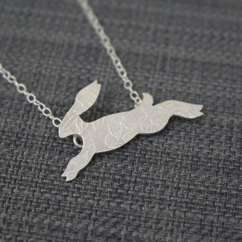 Sterling Silver Watercolour Baby Hare Necklace, 3 of 4