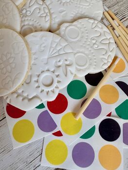 Halloween Paint Your Own Day Of The Dead Biscuits For Gifts Or A Halloween Party, 4 of 8