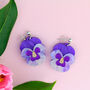 Purple Viola Earrings, thumbnail 1 of 7