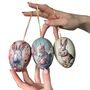 Easter Bunnies Hanging Fillable Easter Paper Eggs | Set Of Three Assorted Designs, thumbnail 1 of 3