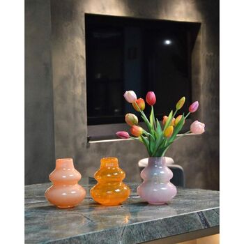 Skrzyszow Glass Vase Small Ochre, 3 of 5