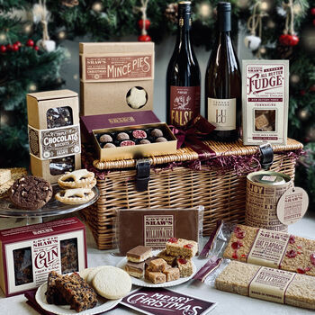 Christmas Luxury Basket Hamper With Wine, 9 of 10