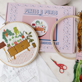 Botanical Living Room Plant Scene Embroidery Kit, 2 of 5