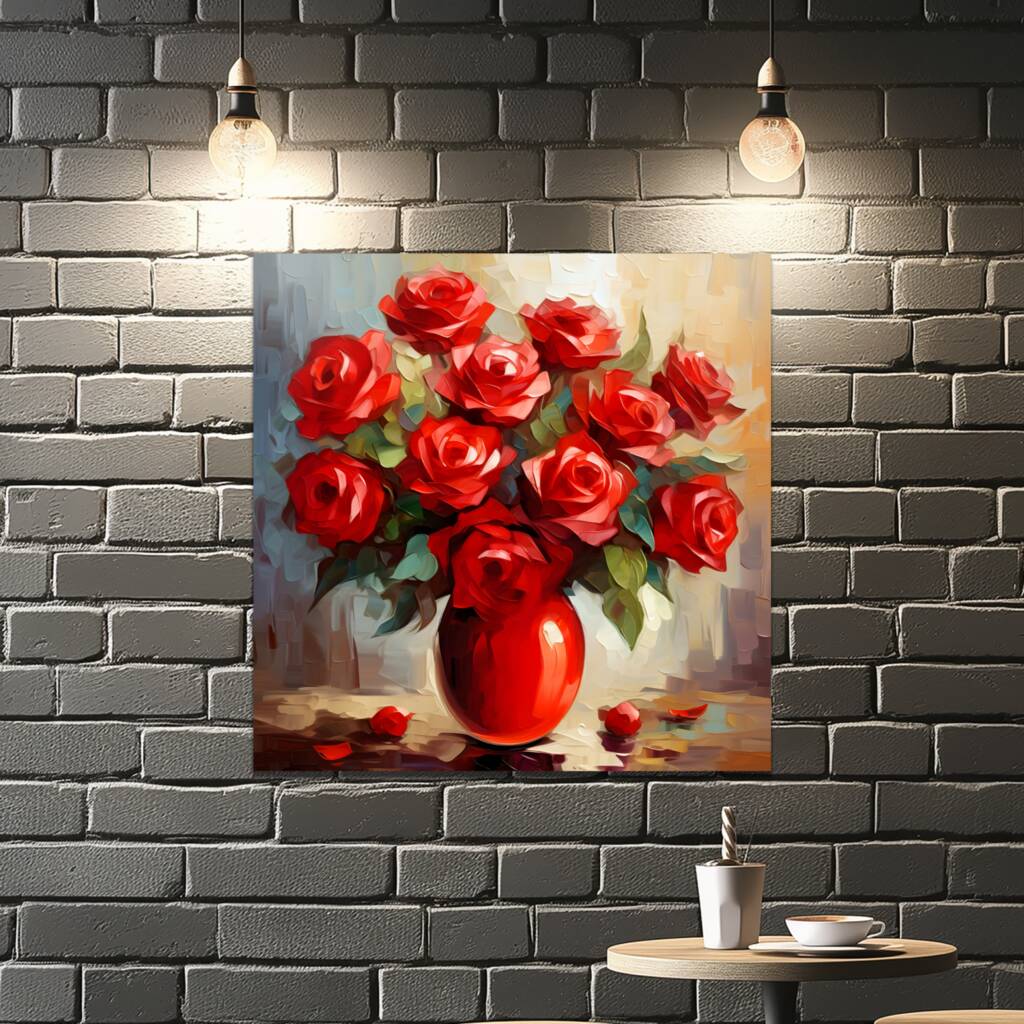 Vermilion Vitality Square Metal Wall Art By Art-emporium