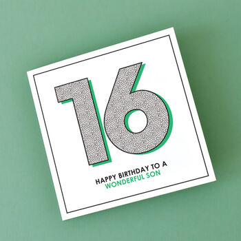 Happy 16th Birthday To A Wonderful Son Card, 3 of 3