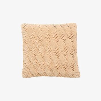 Freya Woven Lattice Velvet Cushion, 2 of 7