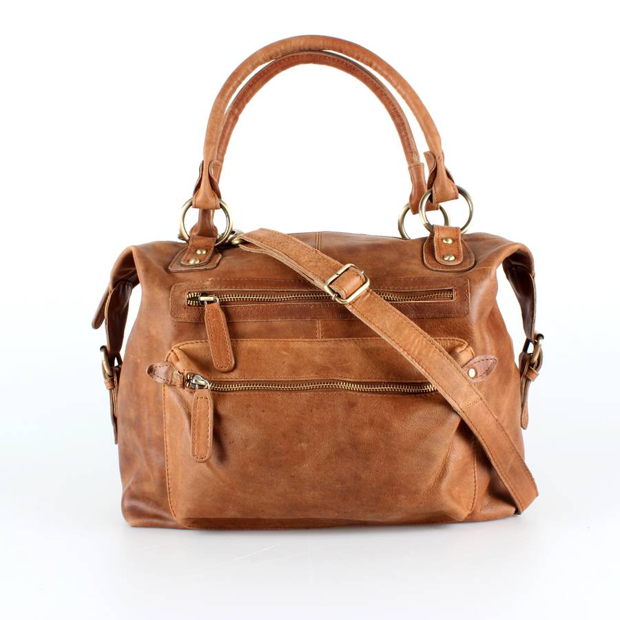 leather zip handbag tote by the leather store | notonthehighstreet.com