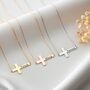 Sideway Cross Name Necklace In Sterling Silver, thumbnail 2 of 6
