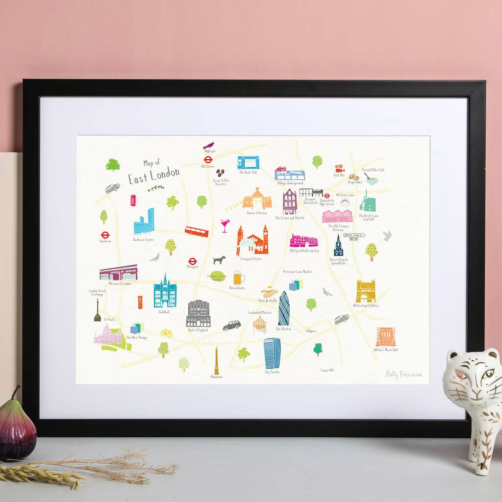 Map Of East London And The City Art Print By Holly Francesca