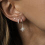 Lulia. Sterling Silver Opal Star Hoop Earrings, thumbnail 3 of 4