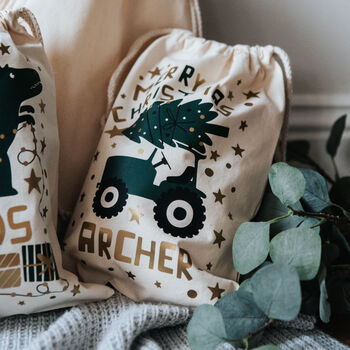 Personalised Tractor Christmas Sack, 4 of 6