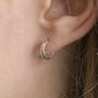 Silver Huggie Hoop Earrings, thumbnail 4 of 5