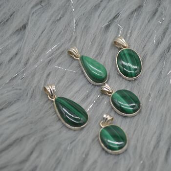 Malachite Pendant: Sterling Silver, 8 of 8