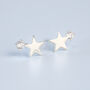Sterling Silver Star And Crystal Stud Earrings, thumbnail 3 of 4