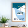 Personalised Skiing Tele Cabin Print, thumbnail 1 of 4
