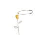 Safety Pin Gold Color Rose Sterling Silver Earring, thumbnail 4 of 5