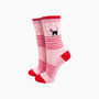 Embroidered Cat Combed Cotton Socks In Pink, thumbnail 1 of 4