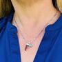 The En Pointe Duo Smokey Quartz Necklace, Silver, thumbnail 5 of 8