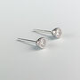 Sterling Silver Circular Crystal Stud Earrings, thumbnail 2 of 4