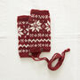 Fair Trade Snowflake Wool Wristwarmer Fingerless Gloves, thumbnail 4 of 8