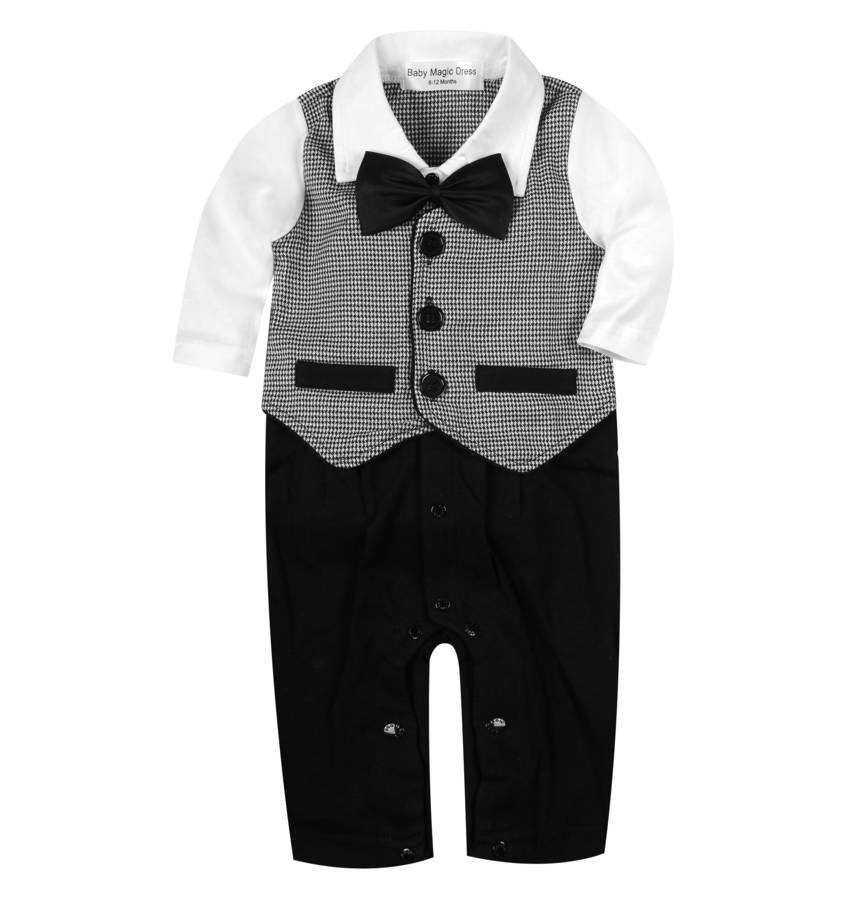 baby boy's all in one outfit with waistcoat by baby magic dress ...