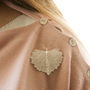 Natural Cottonwood Heart Leaf Gold Or Silver Brooch, thumbnail 3 of 12