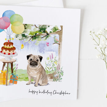 Pug Dog Birthday Card, Pet Card ..7v12a, 2 of 4