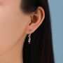 Sterling Silver Olive Branch Huggie Hoop Earrings, thumbnail 8 of 12