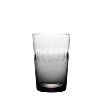 A Set Of Four Smoky Crystal Tumblers With Lens Design, 2 of 2