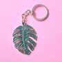 Monstera Leaf Enamel Keyring, thumbnail 2 of 2