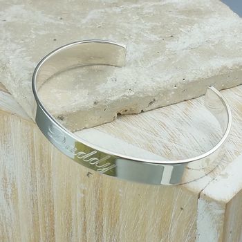 Personalised For Free Men's Silver Bracelet Bangle, 3 of 9