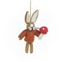 Handmade Felt Russell The Hare Hanging Decoration, thumbnail 1 of 2