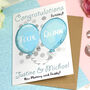 Personalised Balloons Baby Twins New Parents Card, thumbnail 8 of 10