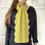 Personalised Scallop Edge Cashmere Scarf In Lime, thumbnail 1 of 8