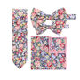 Wedding 100% Cotton Flower Print Tie Navy, thumbnail 3 of 6