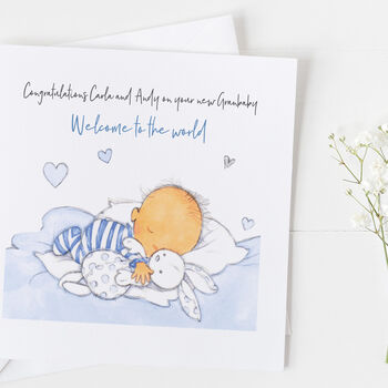 New Baby Card For Boys, Christening Card Boys ..V2a2, 6 of 6