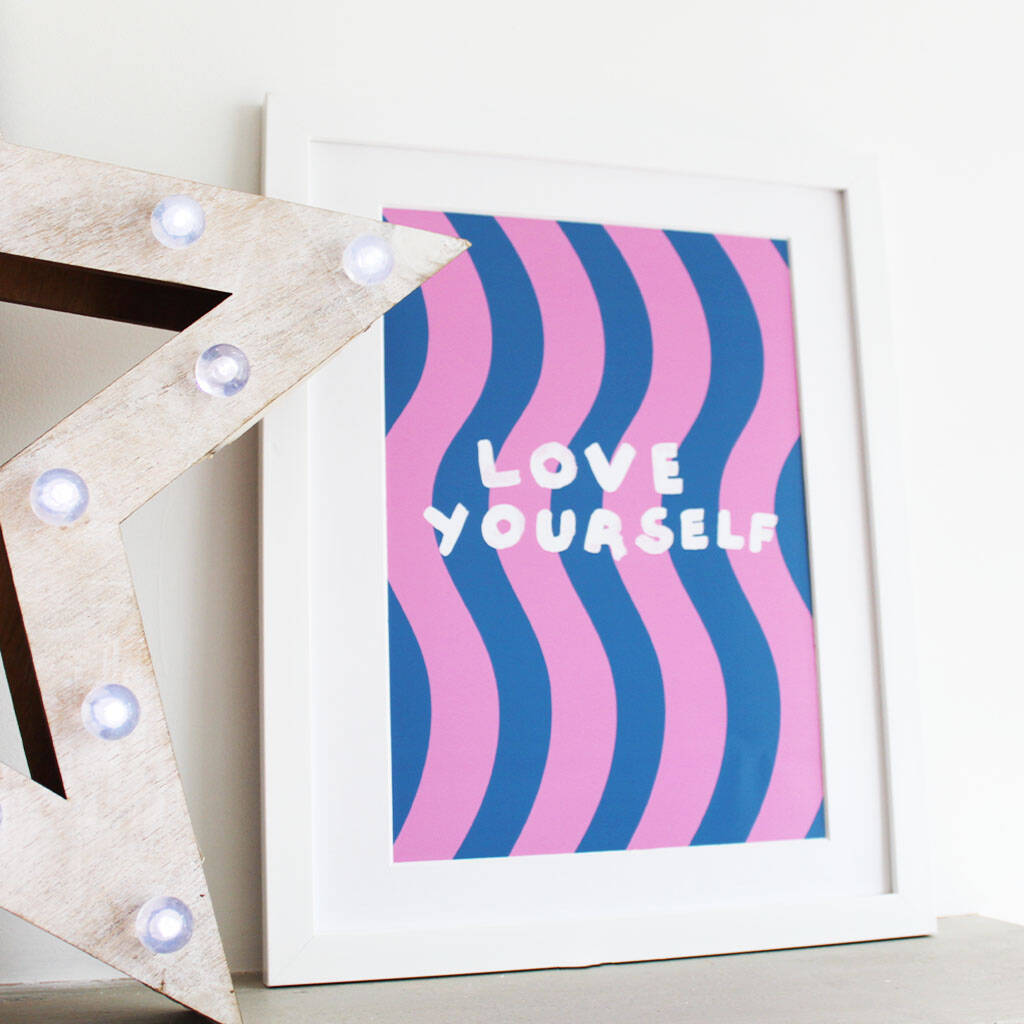 'Love Yourself' Wave Typography Art Print, 1 of 3